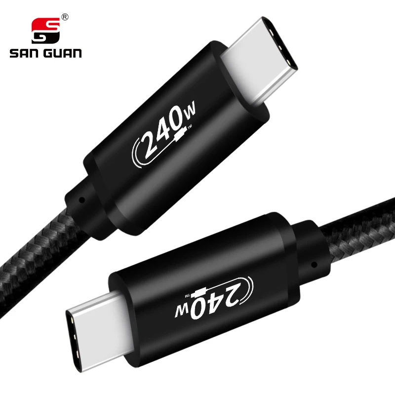 240W USB C Cable 5A Fast Charging with Built in Smart IC Chip Support of new EPR PD 3.1 USB C to USB C Cable