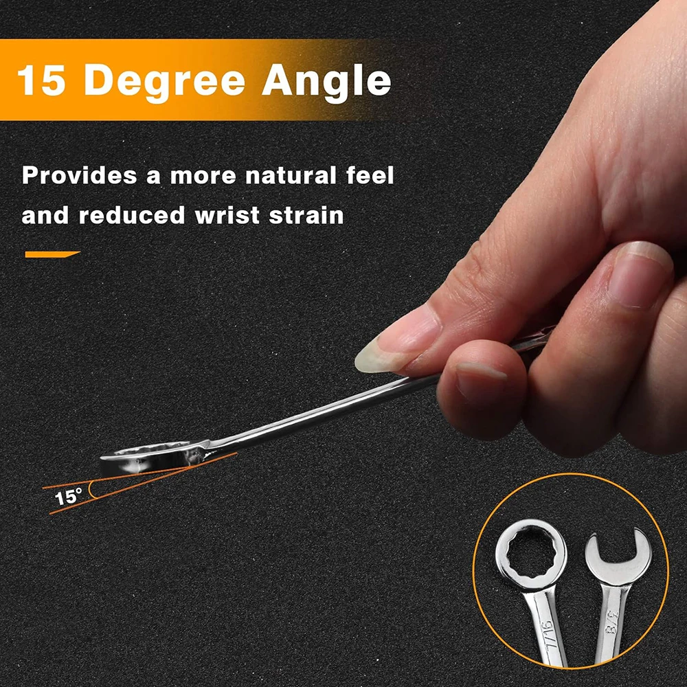 5pcs 14pc 6mm 32mm flex-head large open end jumbo reversible socket ratchet combination force wrench spanner set