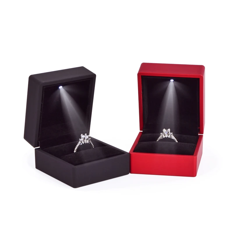 Wholesale Luxury Proposal Red Custom Silk Screen Led Jewellery Package, Jewelry Ring Box With Led Light