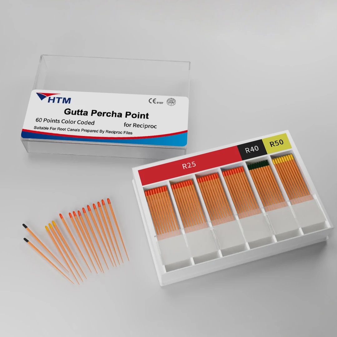 HTM Dental Consumables Material OEM Manufacturer Dental Endodonthic Root Canal Filling Material Radiopacity Gutta Percha Points