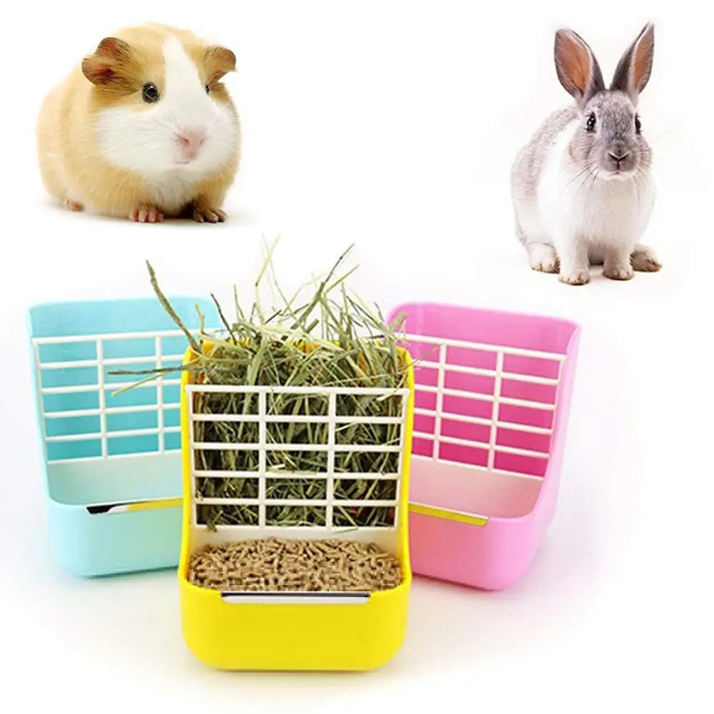 Other pet products Rabbit trough 2 in 1 Pet Rabbit Hay Food Feeder Grass Shelf Bowl Dispenser Storage Container  pet feeders
