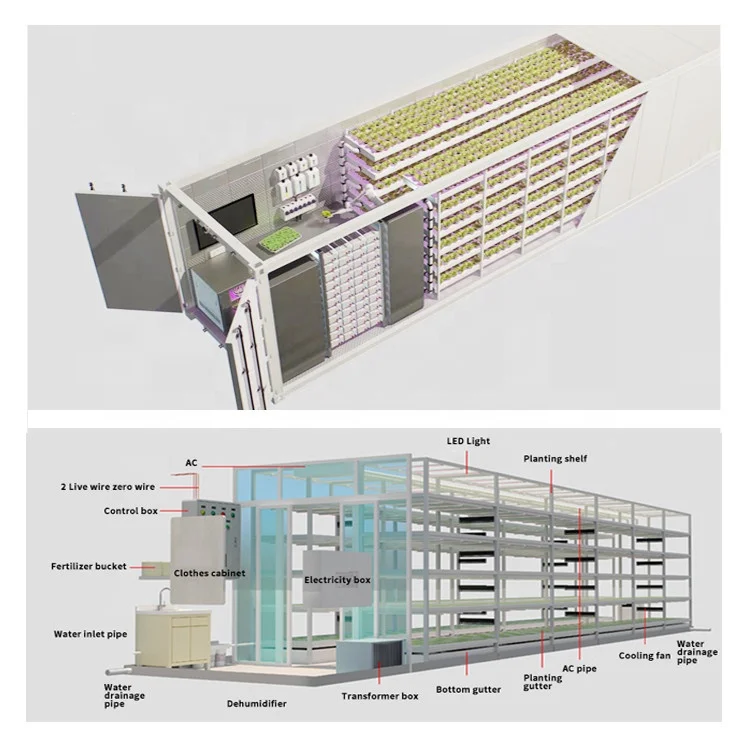 Гидропонная контейнерная система с вертикальной фермерской системой