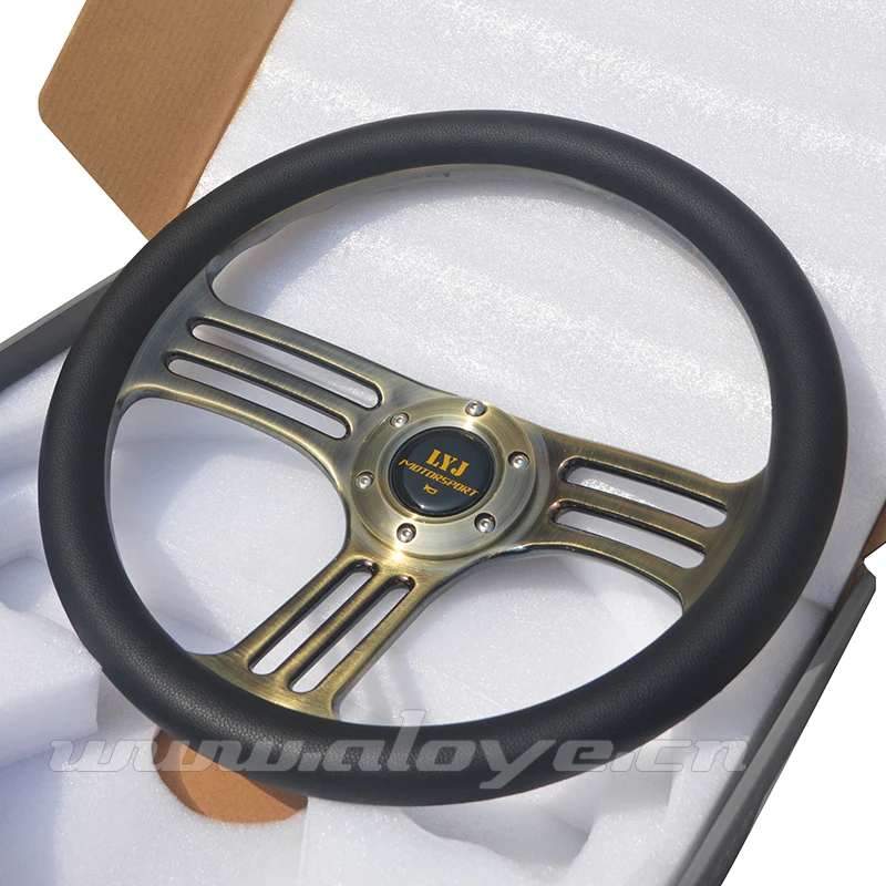 New Arrival 350mm Copper Color Stronger Racing Car Steering Wheel