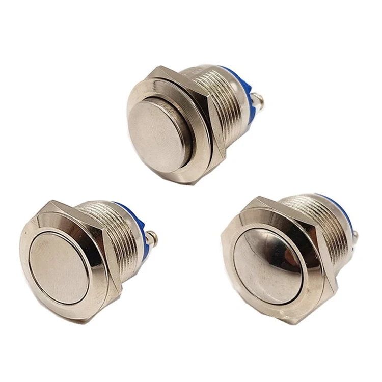 19mm high head flat head ball head screw foot self - compound metal push button switch