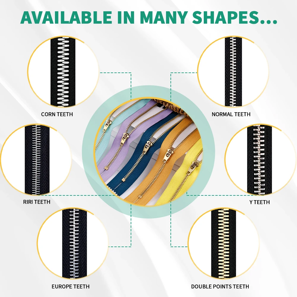 Low Price Wholesale M5# 5.5Kg /100 Meter/ Rolls Long Chain Brass Y teeth Metal Zippers ForJeans Bag Clothing Garment Dyed Tape