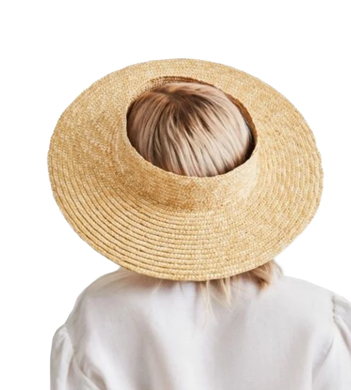 Hawaii Open Top No Top Crownless Natural Wheat Straw Adjustable Straw Sun Hat Sombreros Hat