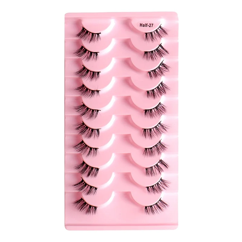 Vegan 100% Handmade Natural Artificial Plant Fiber False Lashes Faux Full Strip Eyelashes