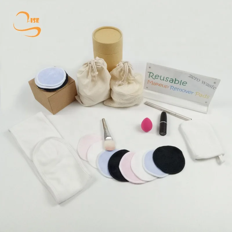 Zero Waste Hot Sales Bamboo Cotton Velvet Soft Magic Reusable Makeup Remover Pads With Organic Laundry Bag