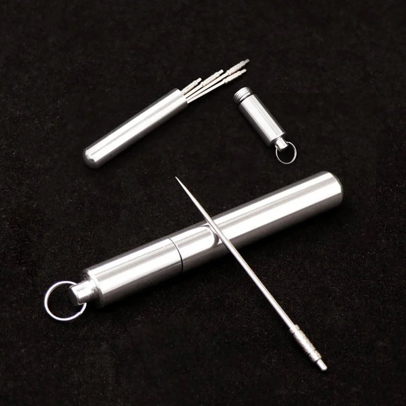 
HOT Outdoor Portable Titanium Alloy Toothpicks Storage Reusable [Non toxic] Titanium Alloy Toothpick  (60727256905)