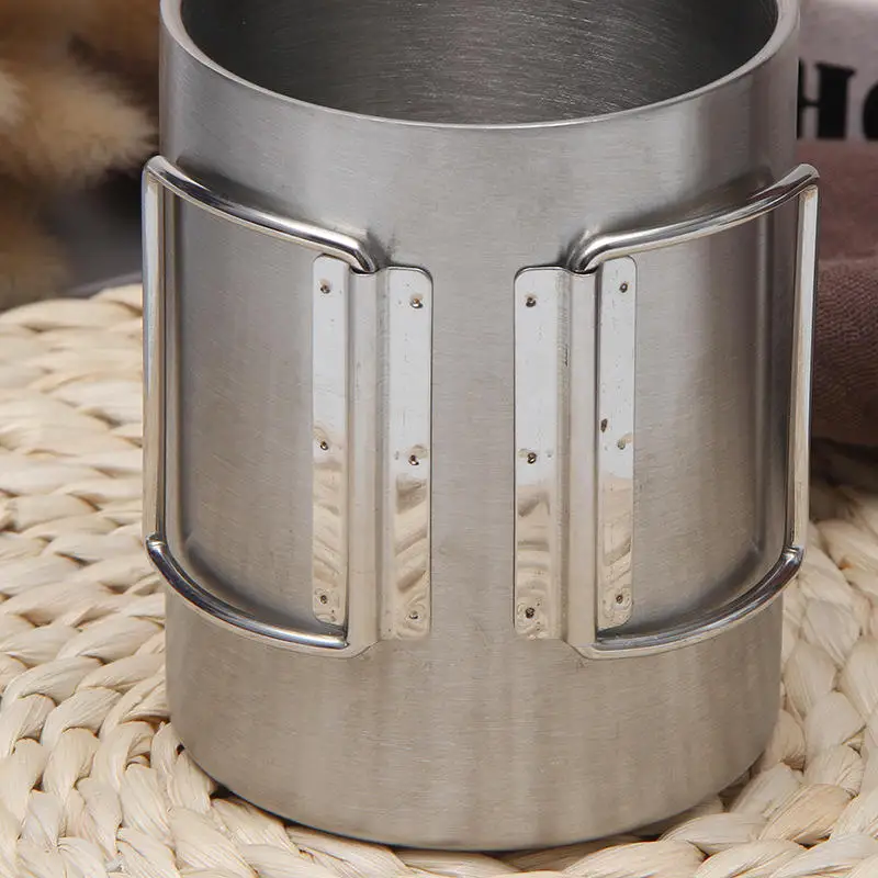 Baming Customized Outdoor Stainless Steel Mountaineering Buckle Cup Double Wall Tumbler Coffee Beer Water Travel Mugs