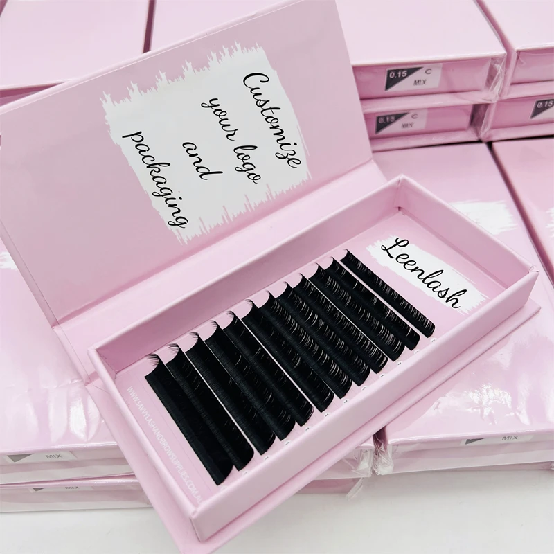 Wholesale Luxury Matte Black Cashmere Eyelash Extensions CC Curl Handmade Russian Classic Volume Individual Lash Tray Supply
