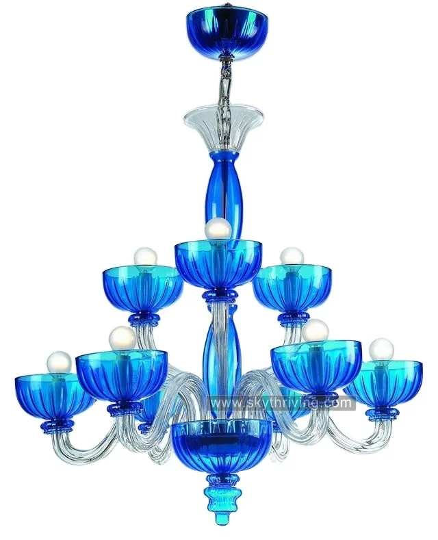 9 lights light blue glass chandelier minecraft lights