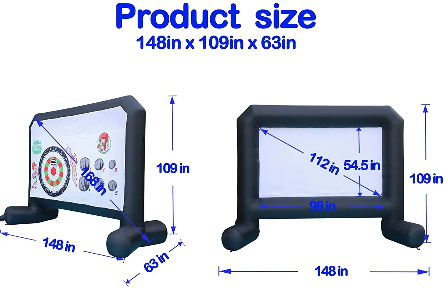 Hot Inflatable Movie Projector Screen with Blower, Supports Front Projection