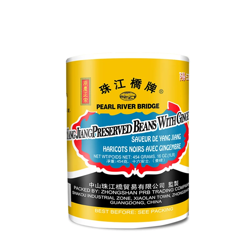 PRB Preserved Black Beans Bean Products 454g in Cans Pearl River Bridge Fermented Black Salty Tempeh Douche Taus 24months CN;GUA