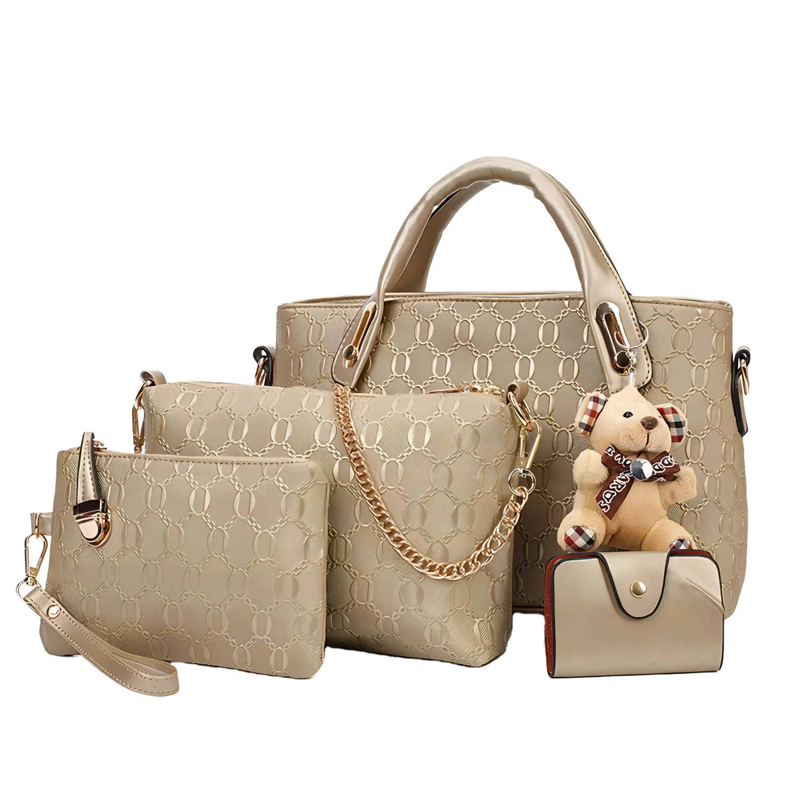Brands Women Bag Set Famous Designer Luxury 4 Piece Set PU Clutch Good Quality Medium Women Handbag Set New Women Shoulder Bag