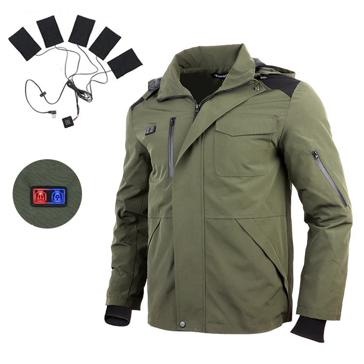 Low MOQ Cheap USB Heated Warm Jacket Electric 2in1 Heated Jackets With Logo