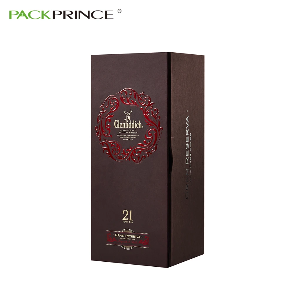 High-end Leather Material Chipboard Gift Box Champagne Sparkling Wine Package Boxes Flocking Eva Tray Protective