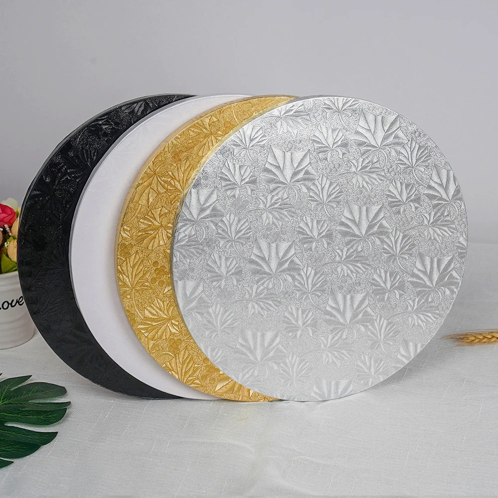 Customized Cake Board 10 12 14 Inch Food Grade Corrugated Paper Round Cake Drum Board