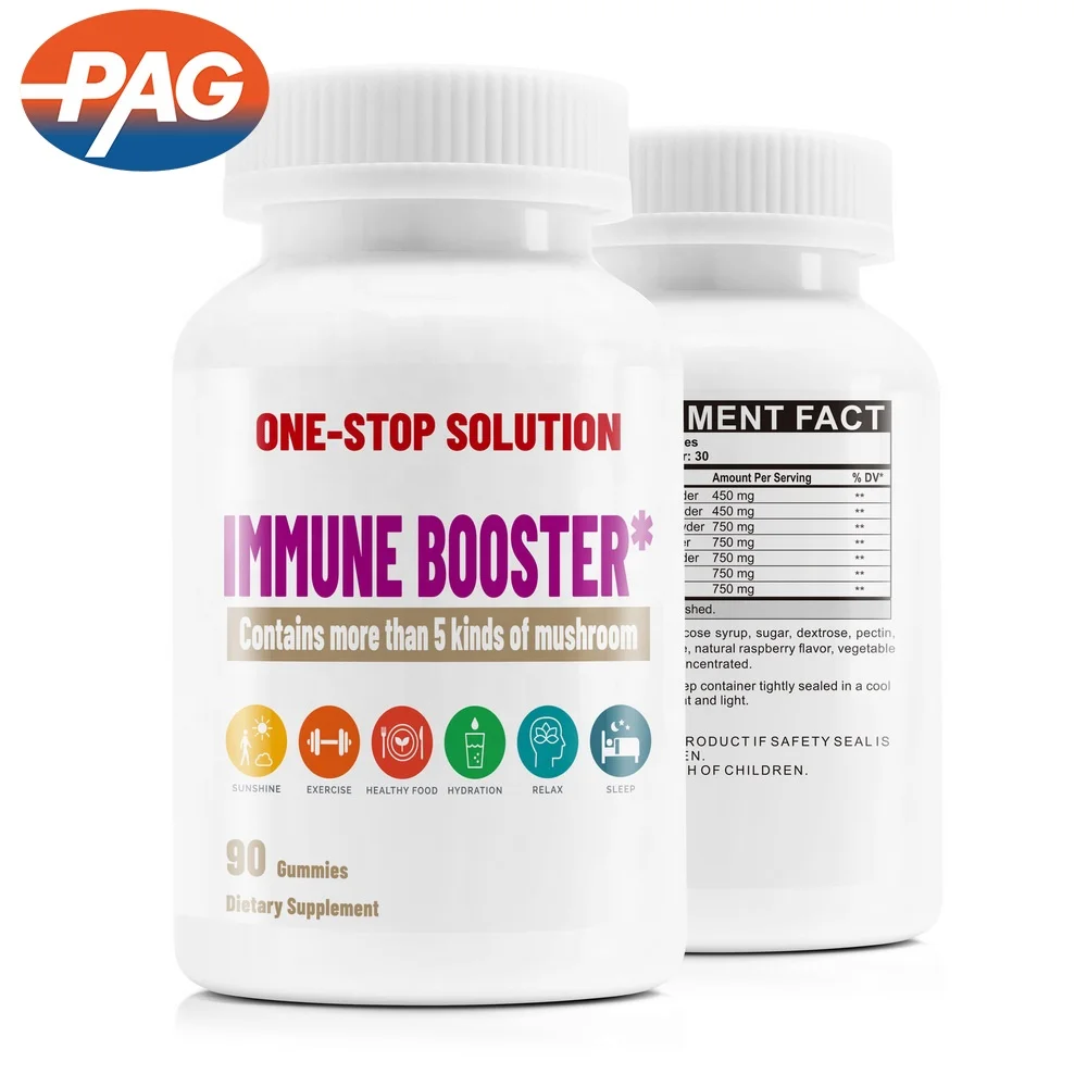 PAG Organic Herbal 100% Natural High Quality Daily Dietary Supplement Contains More Than 5 Kinds Of Mushroom Immune Gummy