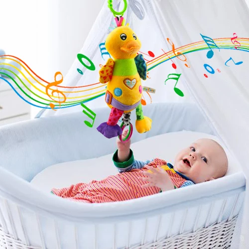 Baby Toys Cute Stuffed Elephant Musical Hanging Toys without battery
