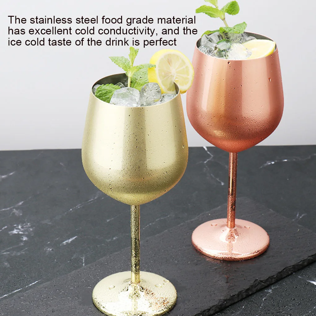 Luxury Red Wine Glasses Goblet Cup Gold Copper Plated Stainless Steel Customized for Wedding Party 16oz Customized Packaging
