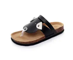 Women Cartoon Patchwork Flip Flops Summer Beach Slide Cork Slipper Shoes