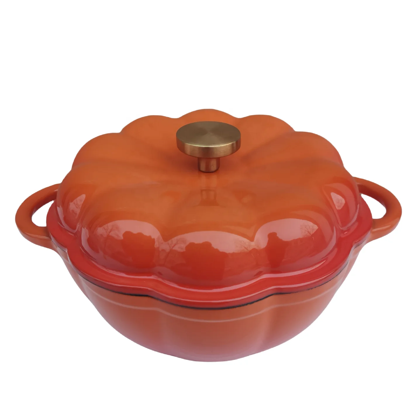 Pumpkin Enamel Cast Iron 25Cm Cookware Sets Mini Dutch Oven Belly Pot Set Enameled Stew Pot Soup Pot