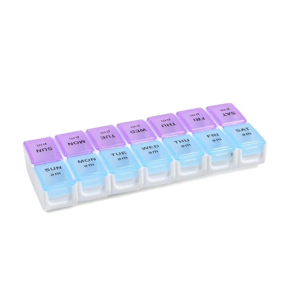7 Days Promotional Plastic Pill Medicine Storage Box Container with 14 Cases