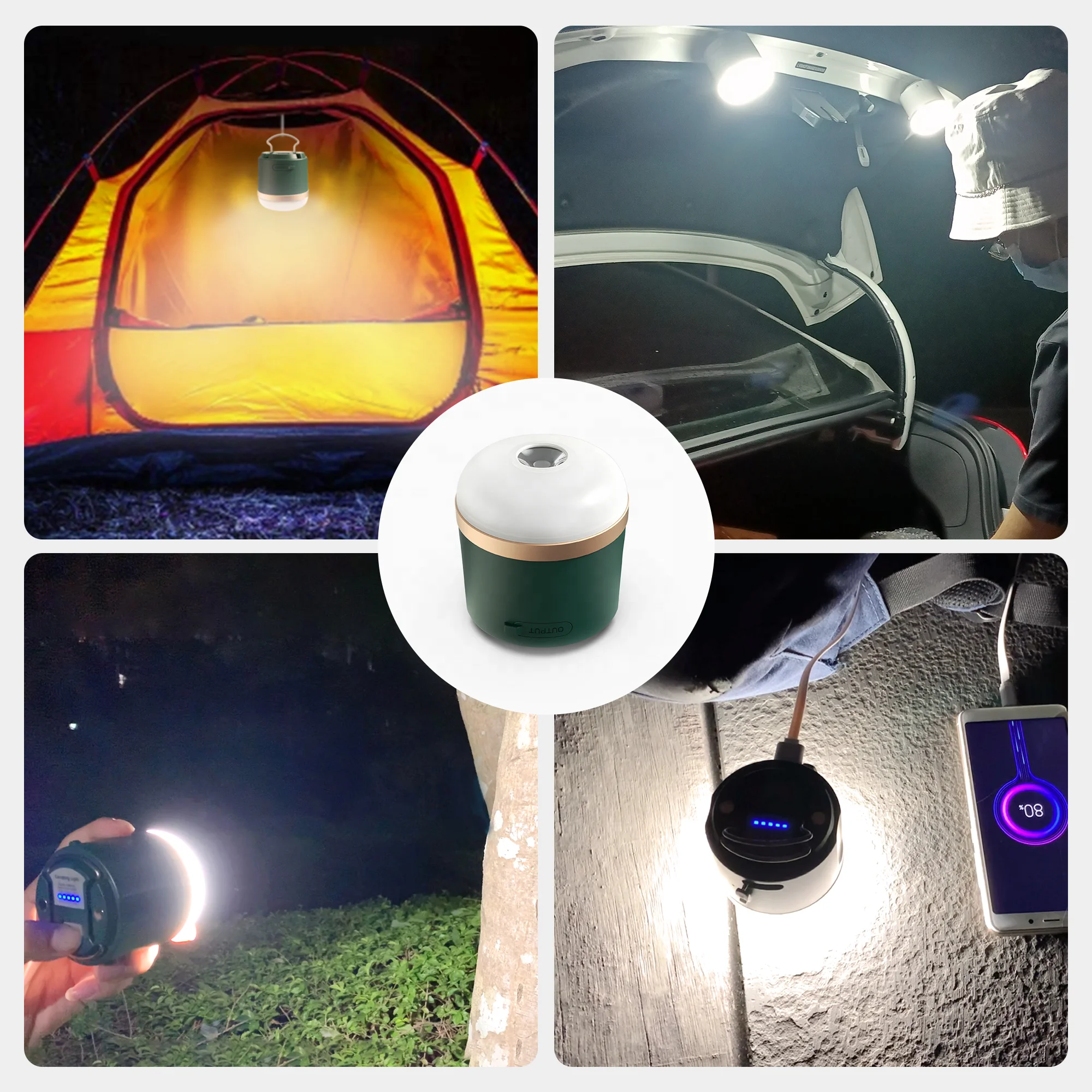 Greenbar 7200mAh Rechargeable Led Camping Light Portable outdoor Lantern Camping Lamp With SOS Signal