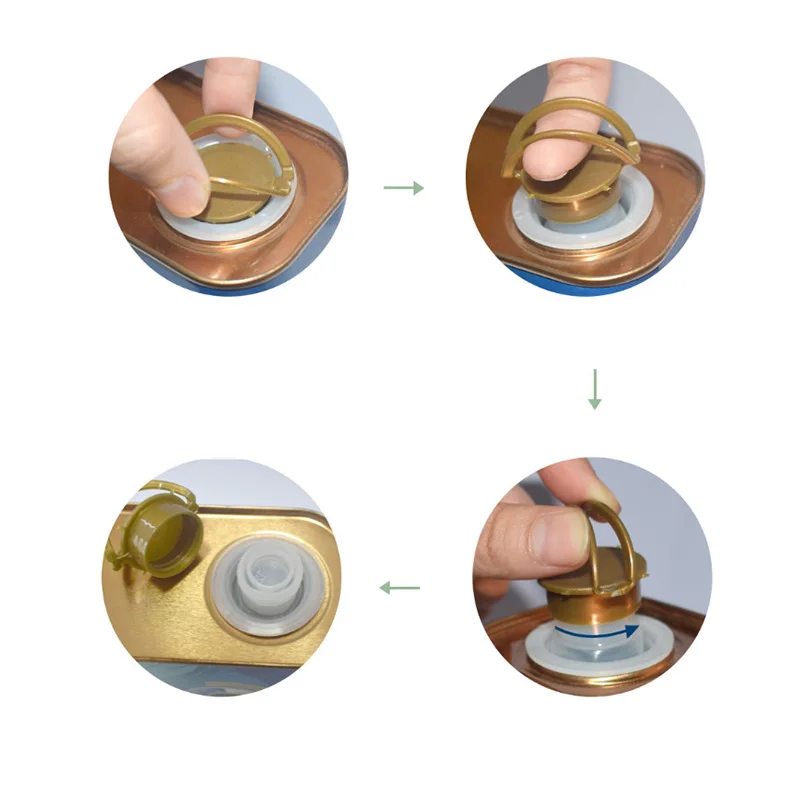 Empty 500Ml 750Ml 1L 1.5L 3L 5L Square Extra Virgin Olive Oil Tin Can Cooking Edible Oil Meta Rectangular Jar with Plastic lids