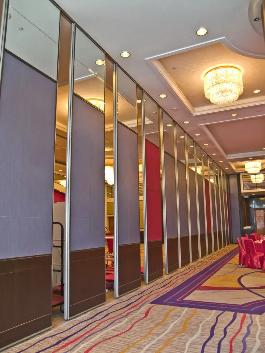 Hotel prefabricated interior fabric mobile acoustic movable soundproof folding accordion wall panel