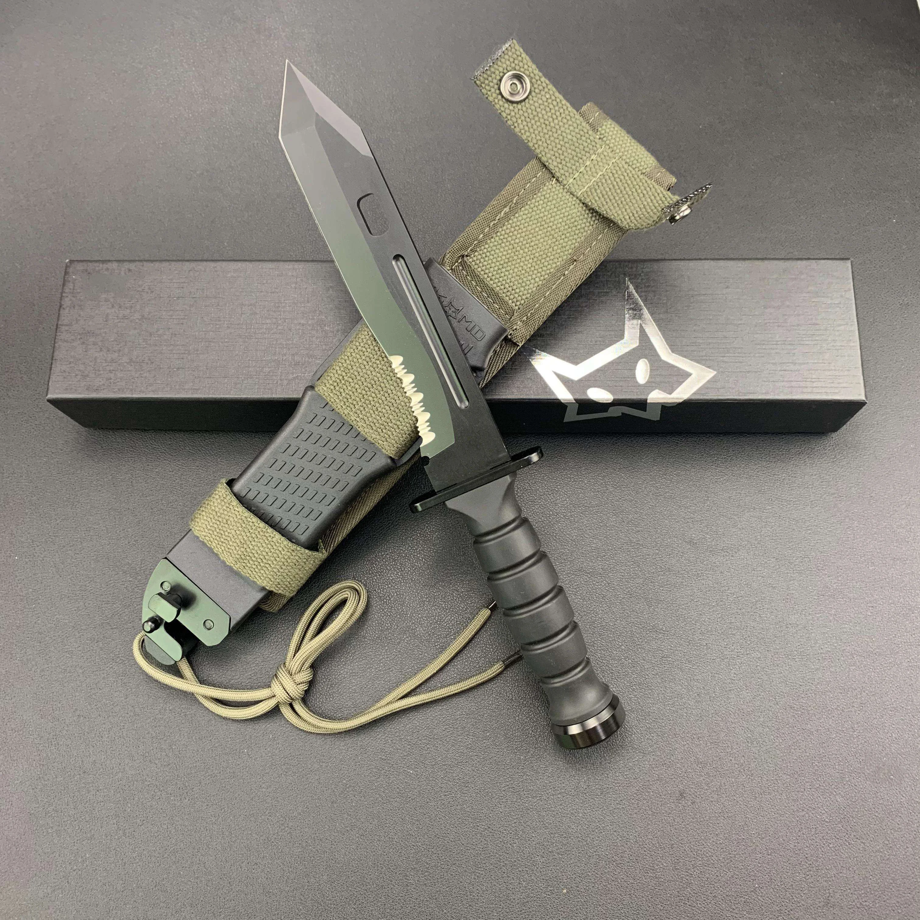 3CR13 нож из нержавеющей стали с фиксированной резиновой пластиковой ручкой промышленный Кемпинг OEM для индивидуального изготовления Fo-x ножи