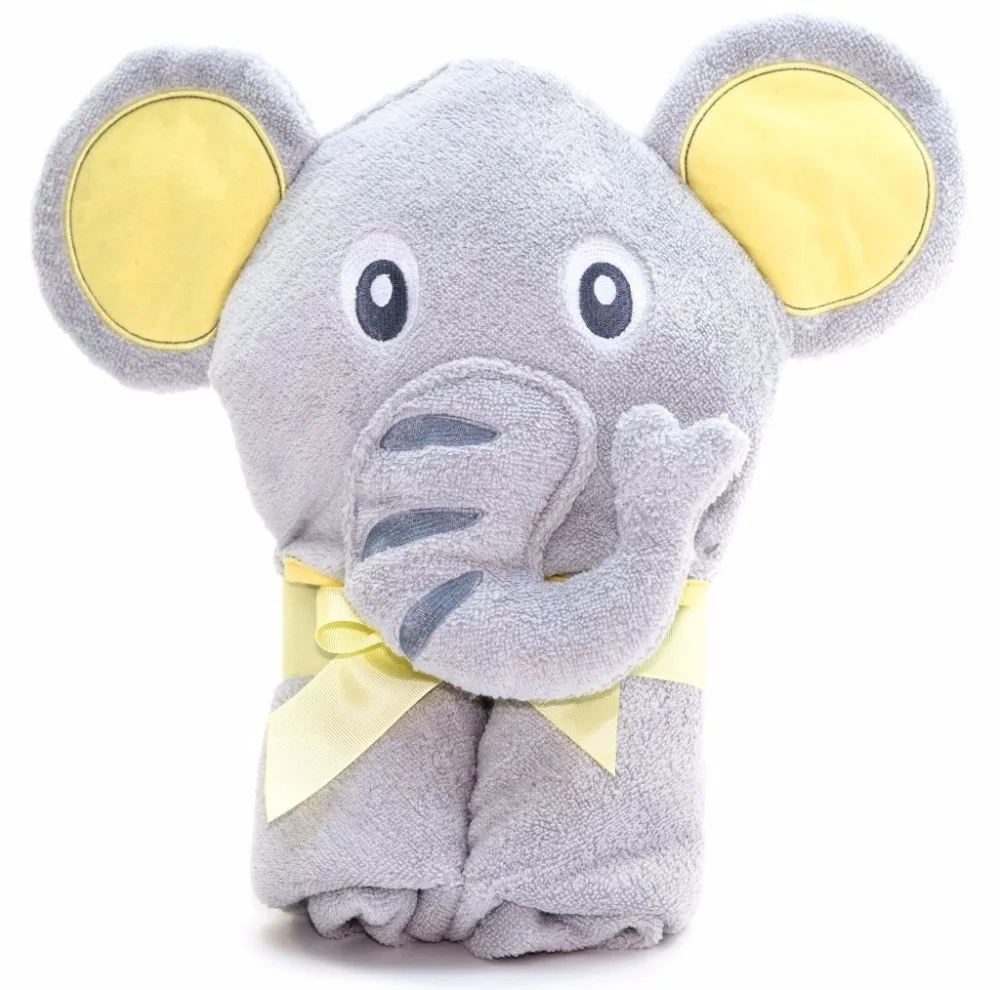 
Детский банный халат с капюшоном в виде слона и животного, банное полотенце для детей 