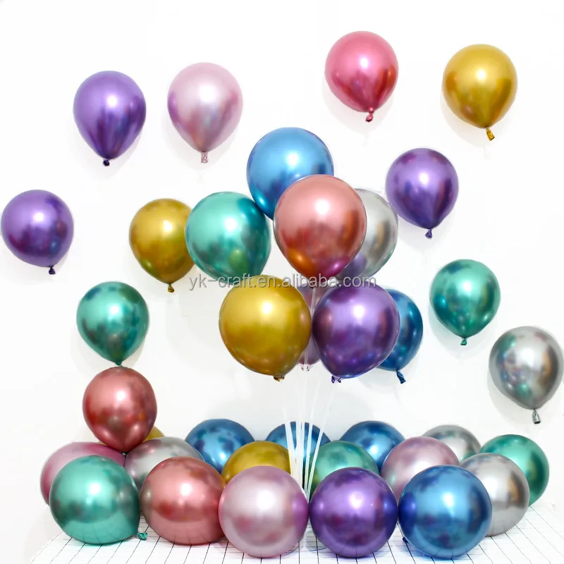 10inch Thick Chrome Metallic Colors Balloons Latex Round Inflatable Air Balls Globus Wedding Birthday Party Decorative Balloons
