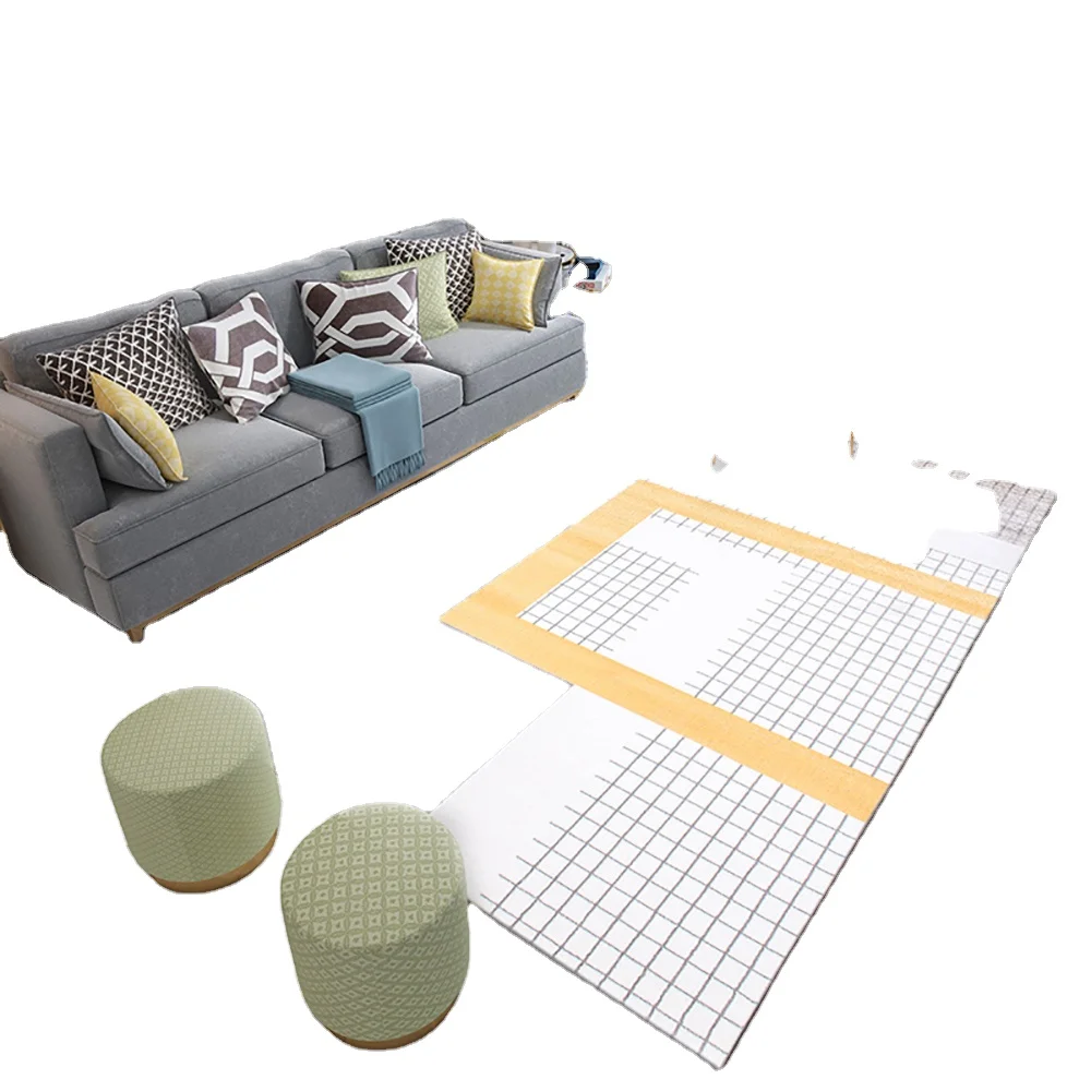 Modern Black Gray Design 100% Polypropylene and Viscose Blend Carpets and Rugs