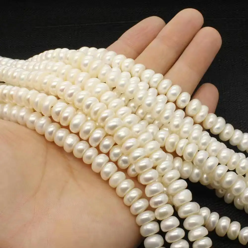 Cultured AAA Bread Button Freshwater Pearl Strand Loose Pearls for Jewelry Making
