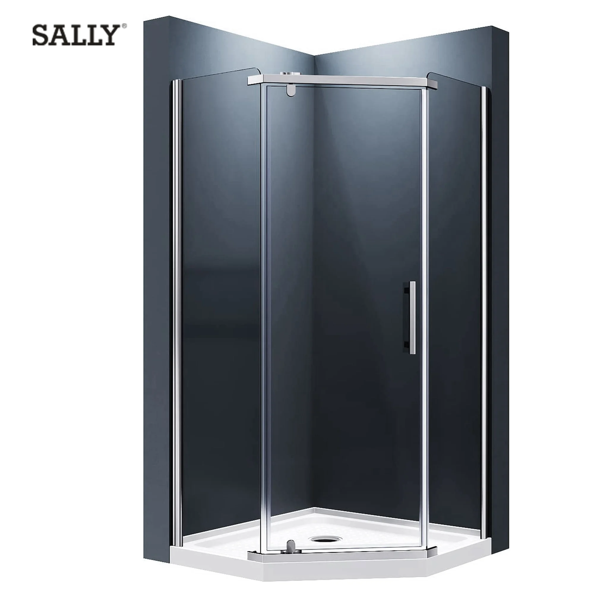 Corner Wet Room Neo Angle Bathroom 38X38 Shower Kit Enclosure Hinge Shower Door Shower Cabinet Enclosure