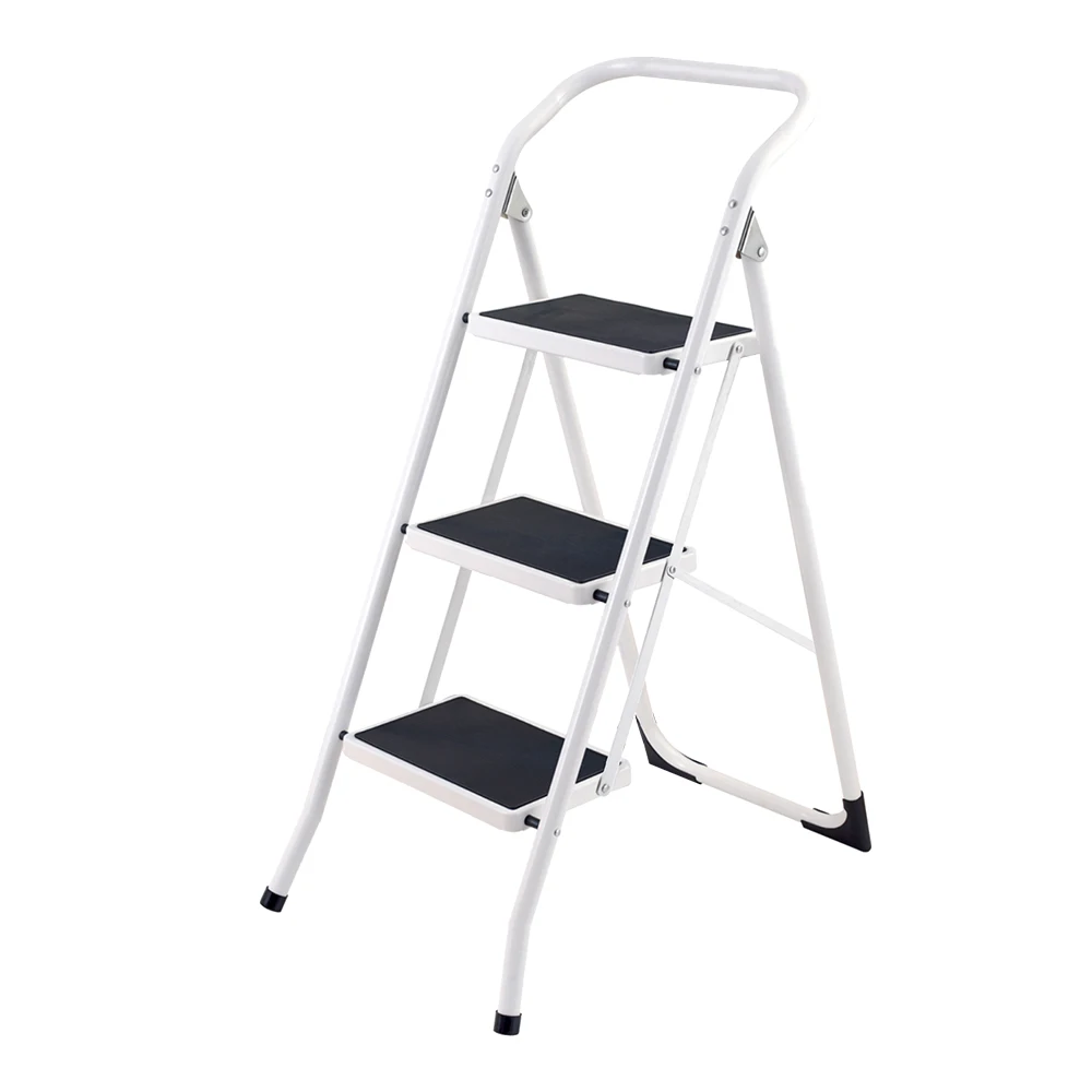 150kg load bearing indoor modern agility ladder wide step stainless steel folding step household ladders