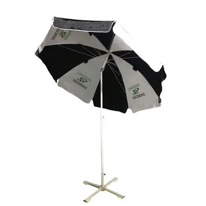 Sunshine Promotional Big Beach Outdoor Patio Umbrella With Logo Sun Parasol Umbrella And Base