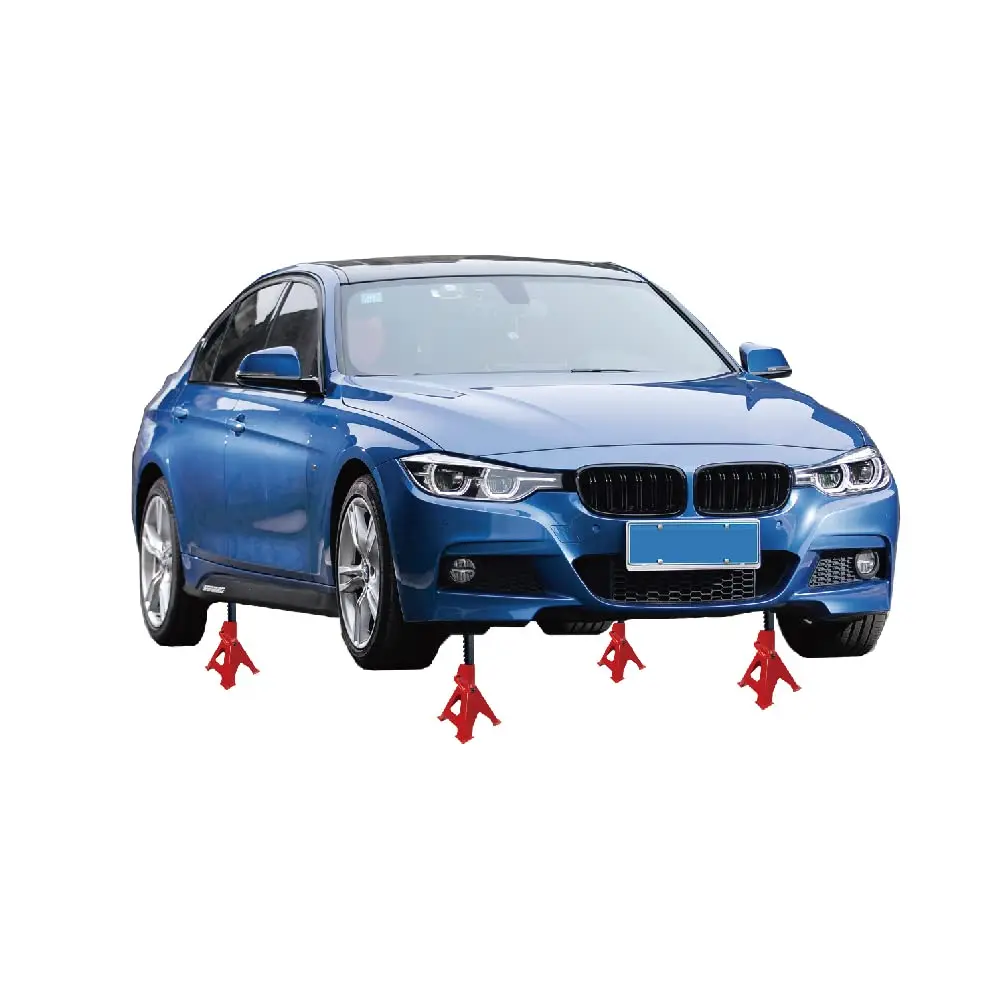 Red Steel Jack Stands 3 Ton (6,000 lb) Capacity 1 Pair Fits ATV, Heavy Duty/Commercial, Motorcycle, Passenger Vehicle