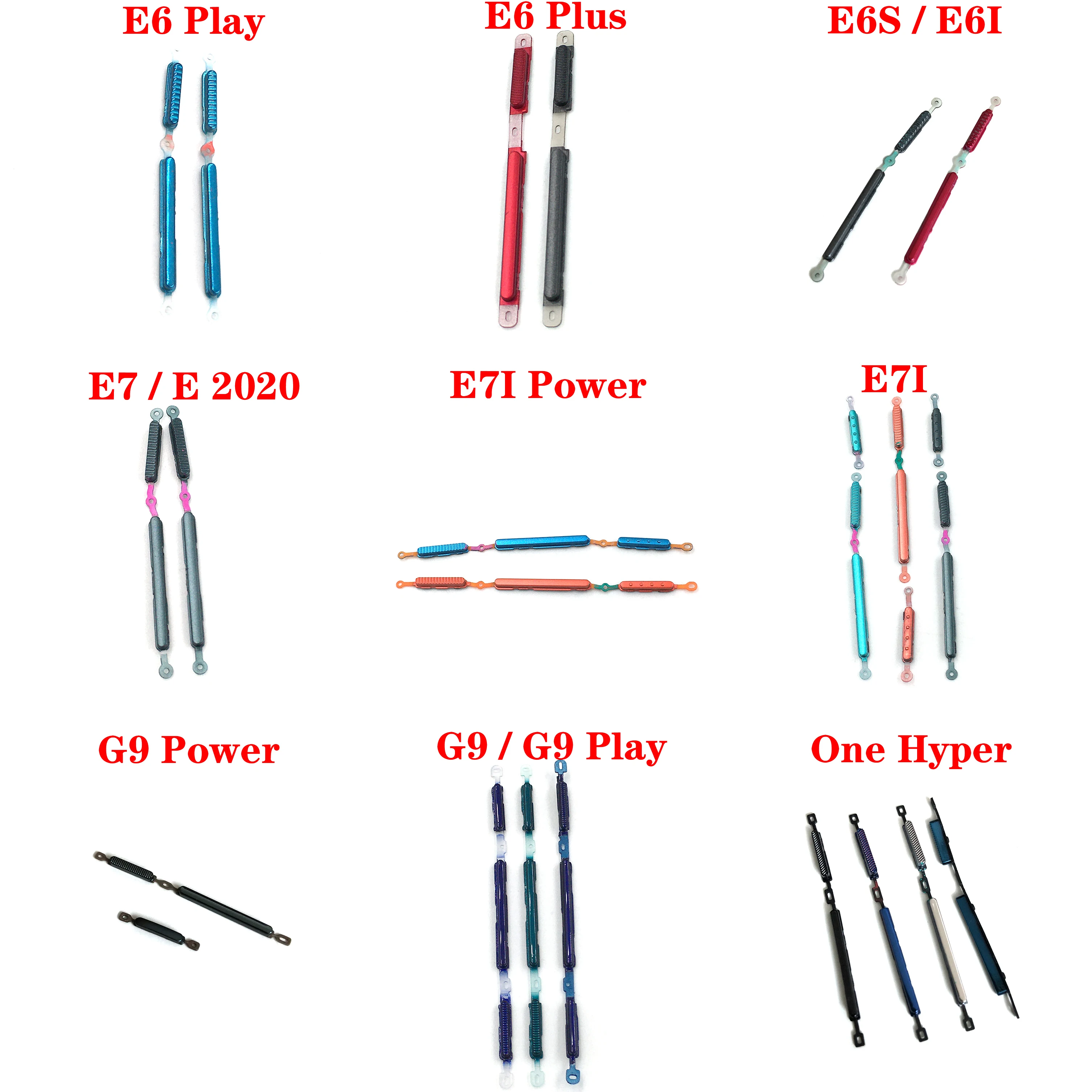 
Wholesale Mobile Phone Parts Side Button Key for Motorola moto E6 E6S E6I Plus Play E7 E7I G9 Power G9 Play One Hyper E2020 