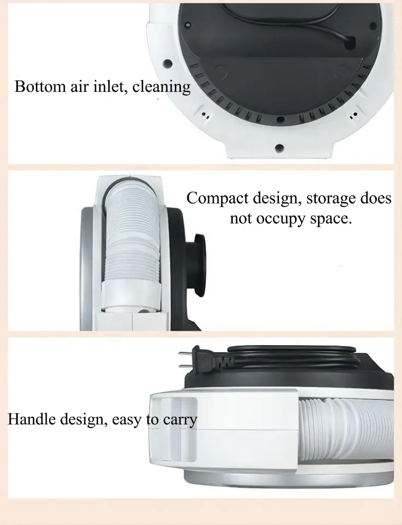 Built-in hose touch screen mites-killing mini portable bedding and shoe dryer heater electric mini clothes dryer