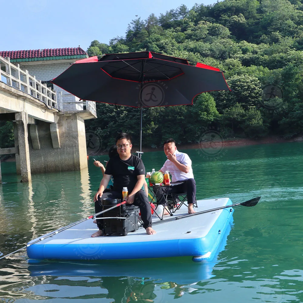 Customized Inflatable Water Floating Fishing Dock Dwf Durable Inflatable Floating Boat Swim Fishing Platform