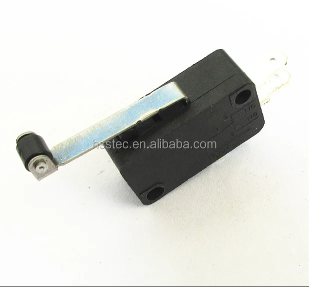 All black micro switch KW7-2 V-156-1C25 copper point 5A250V with roller lever 3 feet