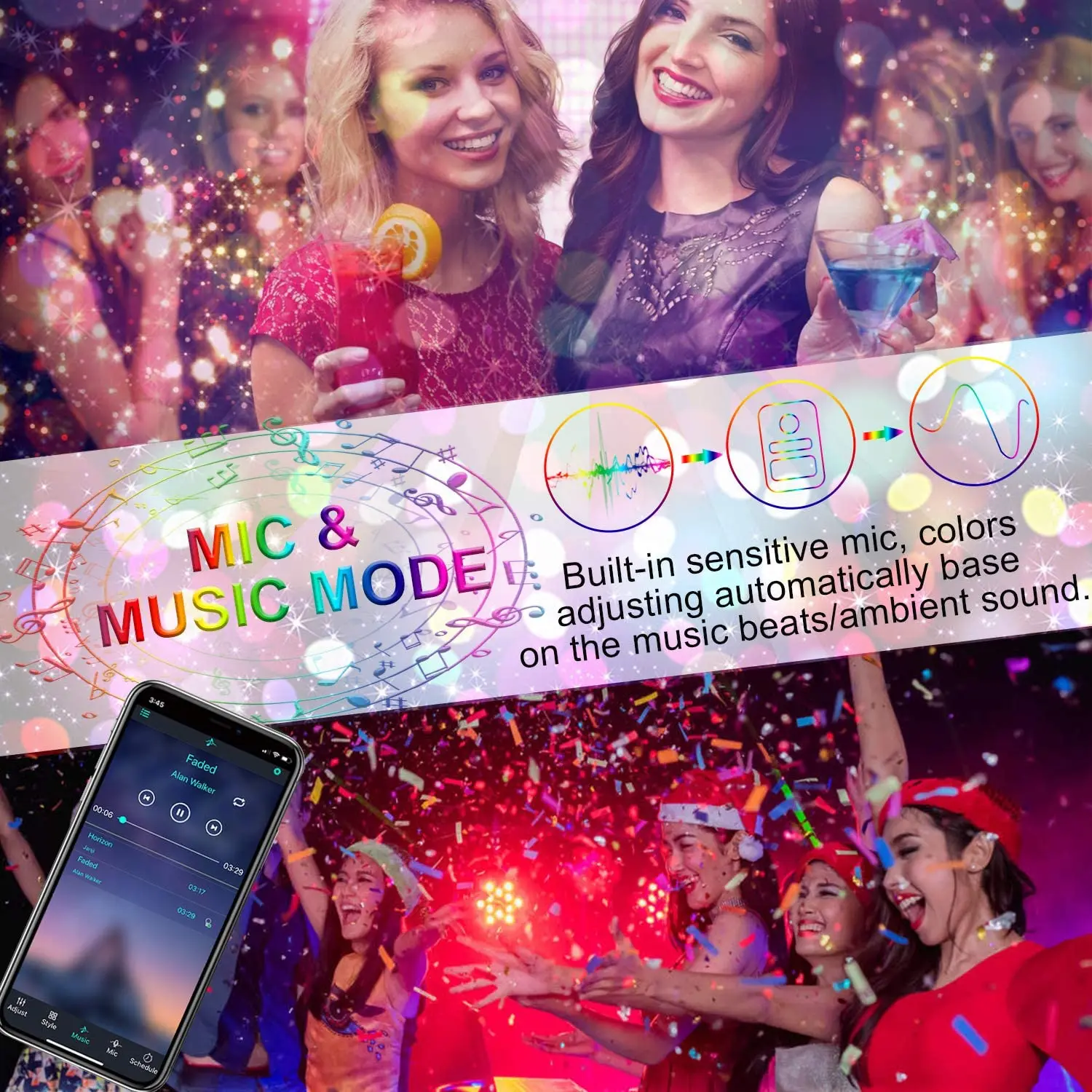 Maaadro Home Brighter 5M 10M 15M 16 Million Colors Alexa Phone App Controlled Music Lamp WiFi 5050 RGB LED Smart Strip Lights