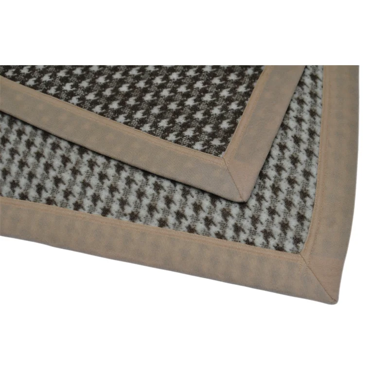 BLUE PHOENIX wool blanket bed 100%  merino wool Houndstooth winter warm suede bound edge fluffy brushed  luxury