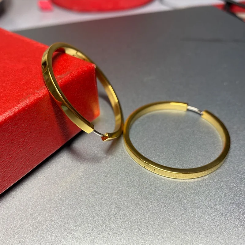 Wholesale Implant Grade Titanium Hypoallergenic Hoop Earrings for Women Sensitive Ears Non Tarnish 18k Gold Plated Ear Jewelry