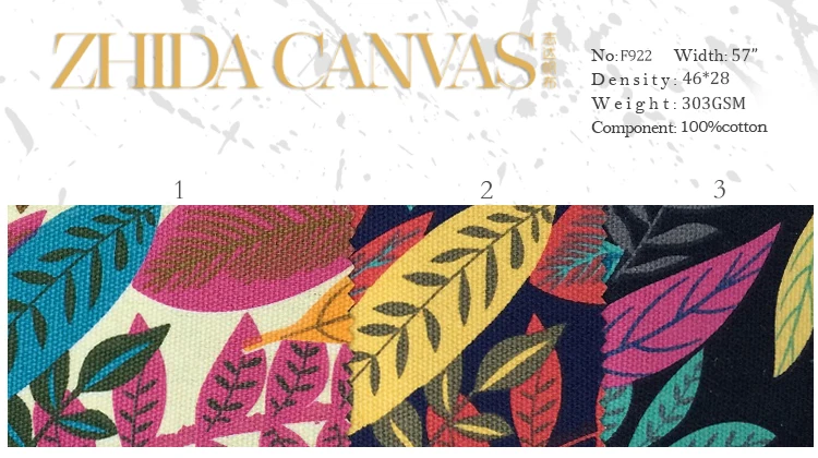 Leaf pattern printed polyester cotton fabric for woven bag China best manufacturer