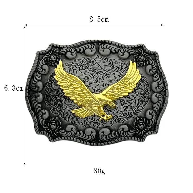 wholesale zinc alloy Western cowboy eagle belt buckle custom brand logo metal plate belt buckle for leather belt