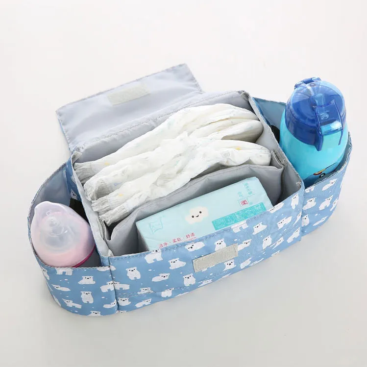 Universal Stroller Organizer Bag Pram Buggy Organiser Storage Bag with Cup Holders